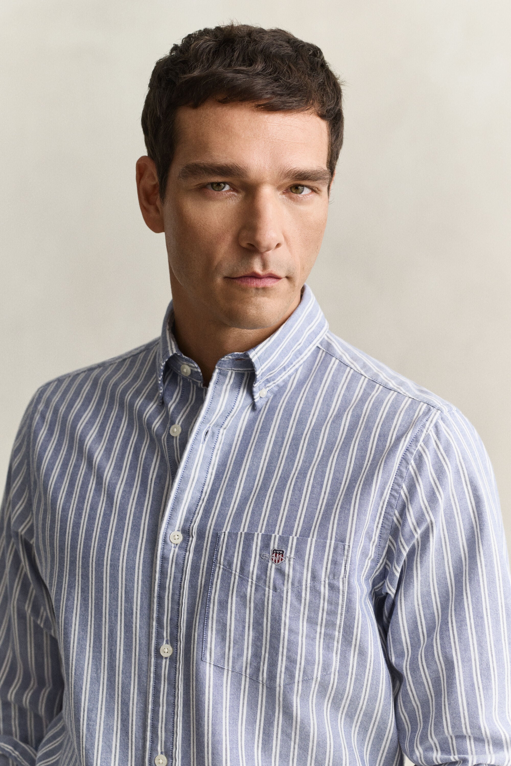 Camisa Oxford às riscas Classic