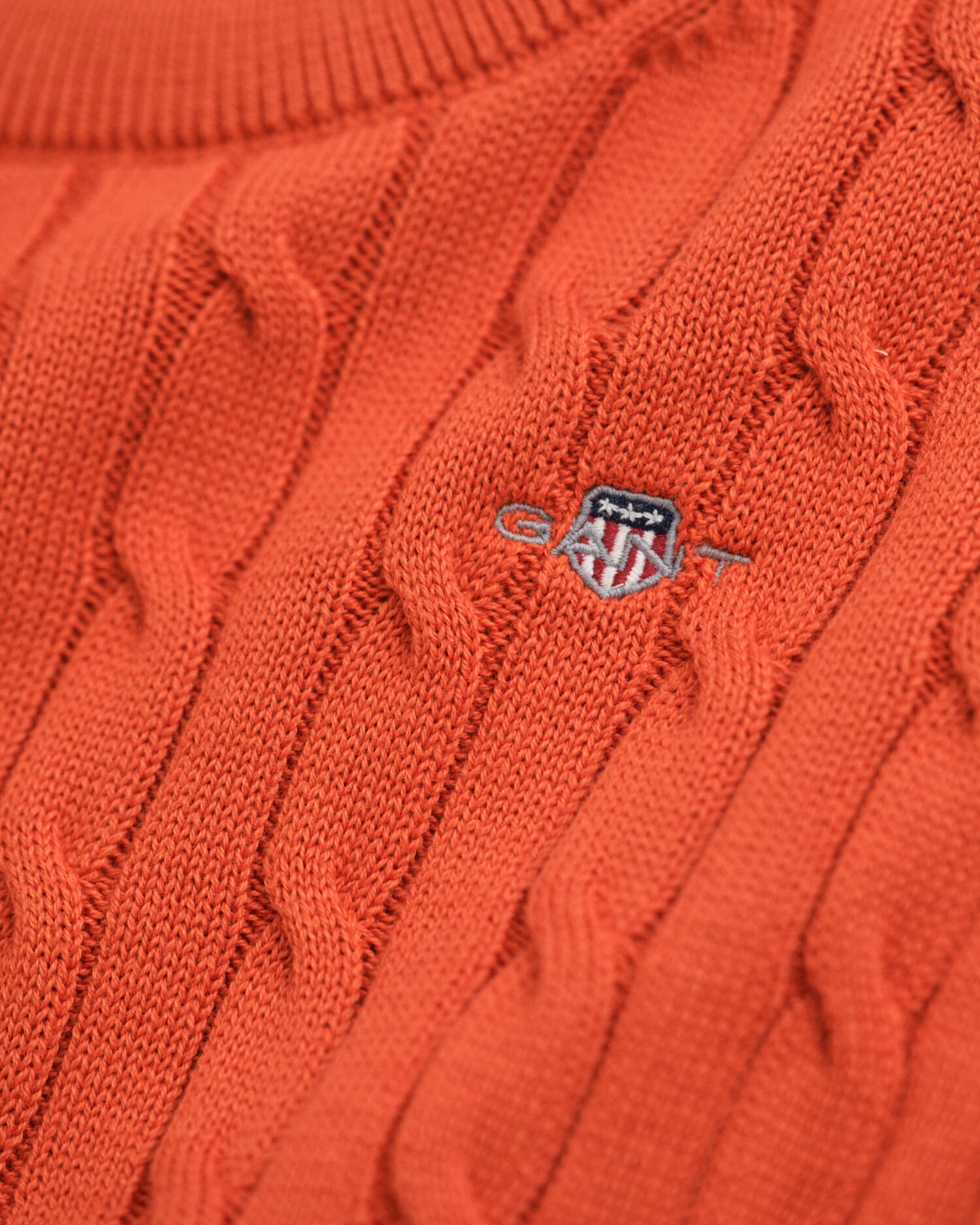 Camisola com decote redondo em malha entrançada de algodão Shield Kids