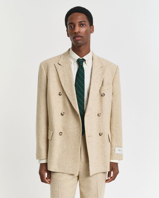 Casaco de fato em malha Nepps com padrão espinha de peixe relaxed fit