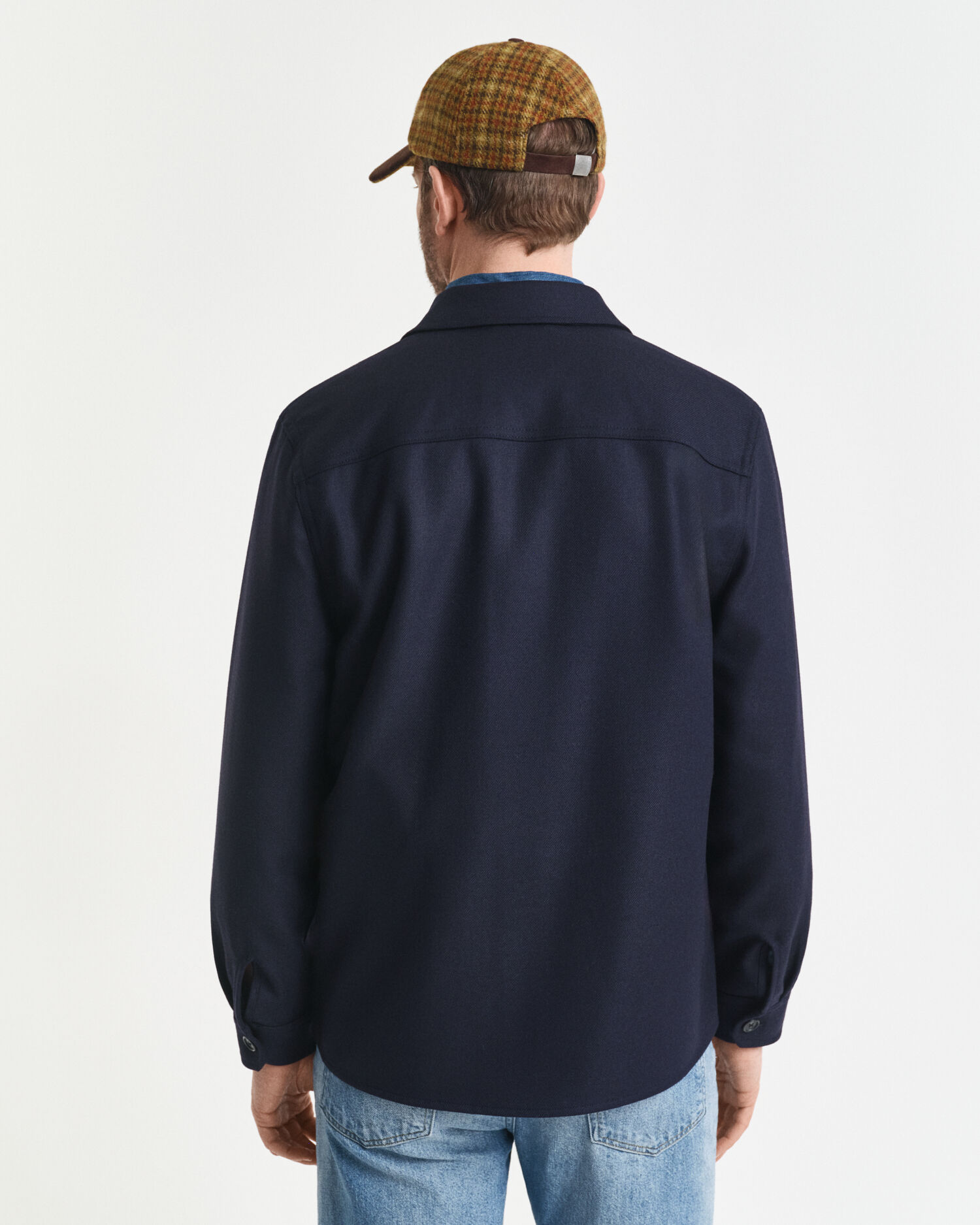 Sobrecamisa em mistura de lã regular fit