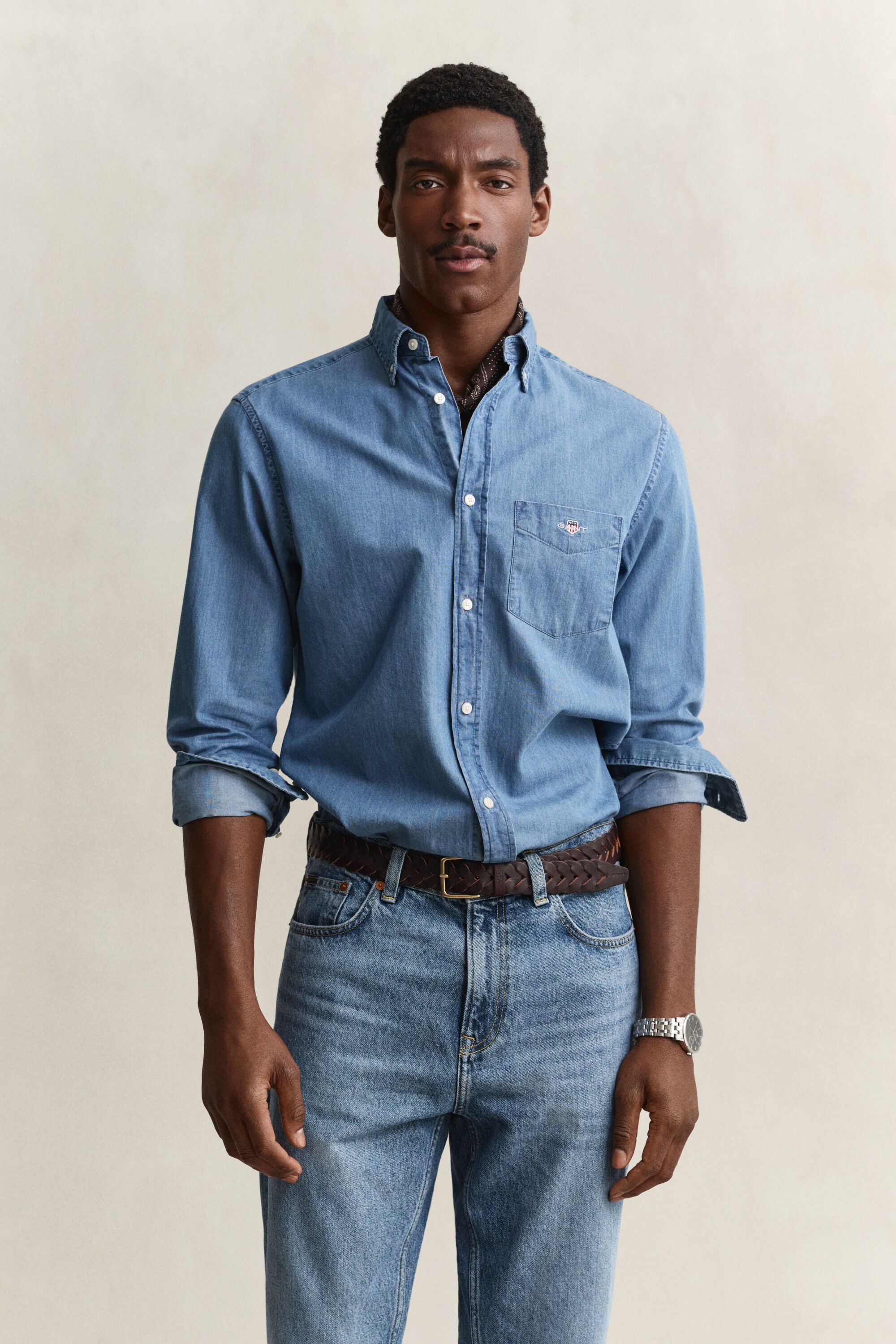 Camisa índigo regular fit