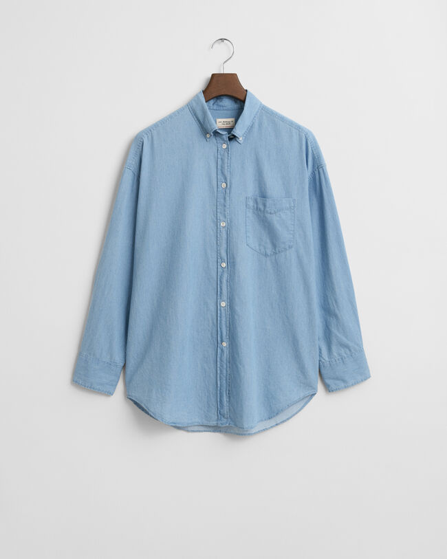 Camisa em chambray oversized