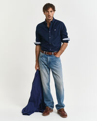 Camisa Oxford com elastano slim fit