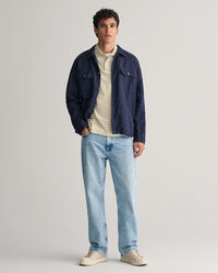 Polo em algodão piqué às riscas