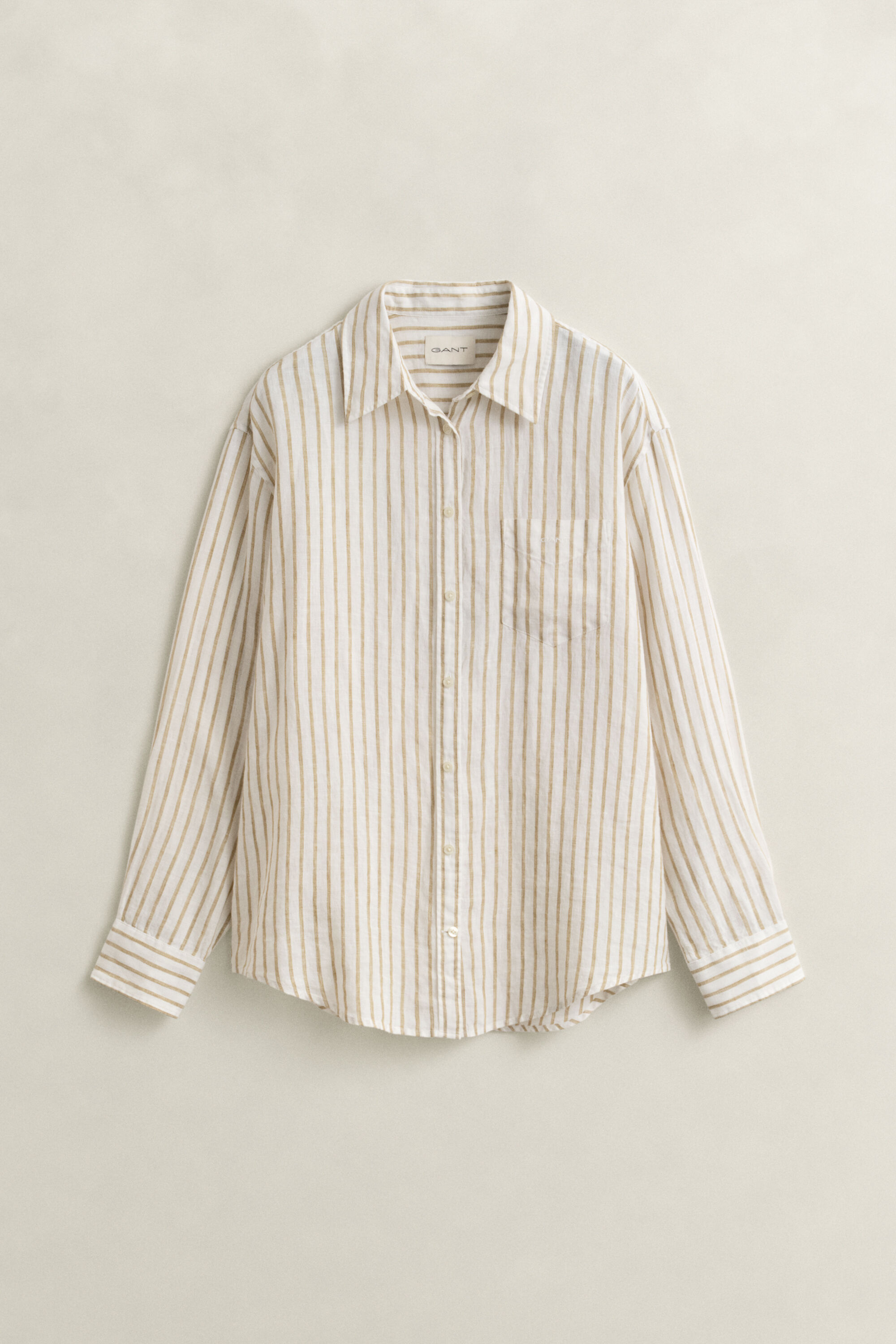 Camisa de linho às riscas relaxed fit