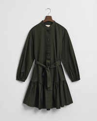 Vestido de manga comprida em algodão acetinado