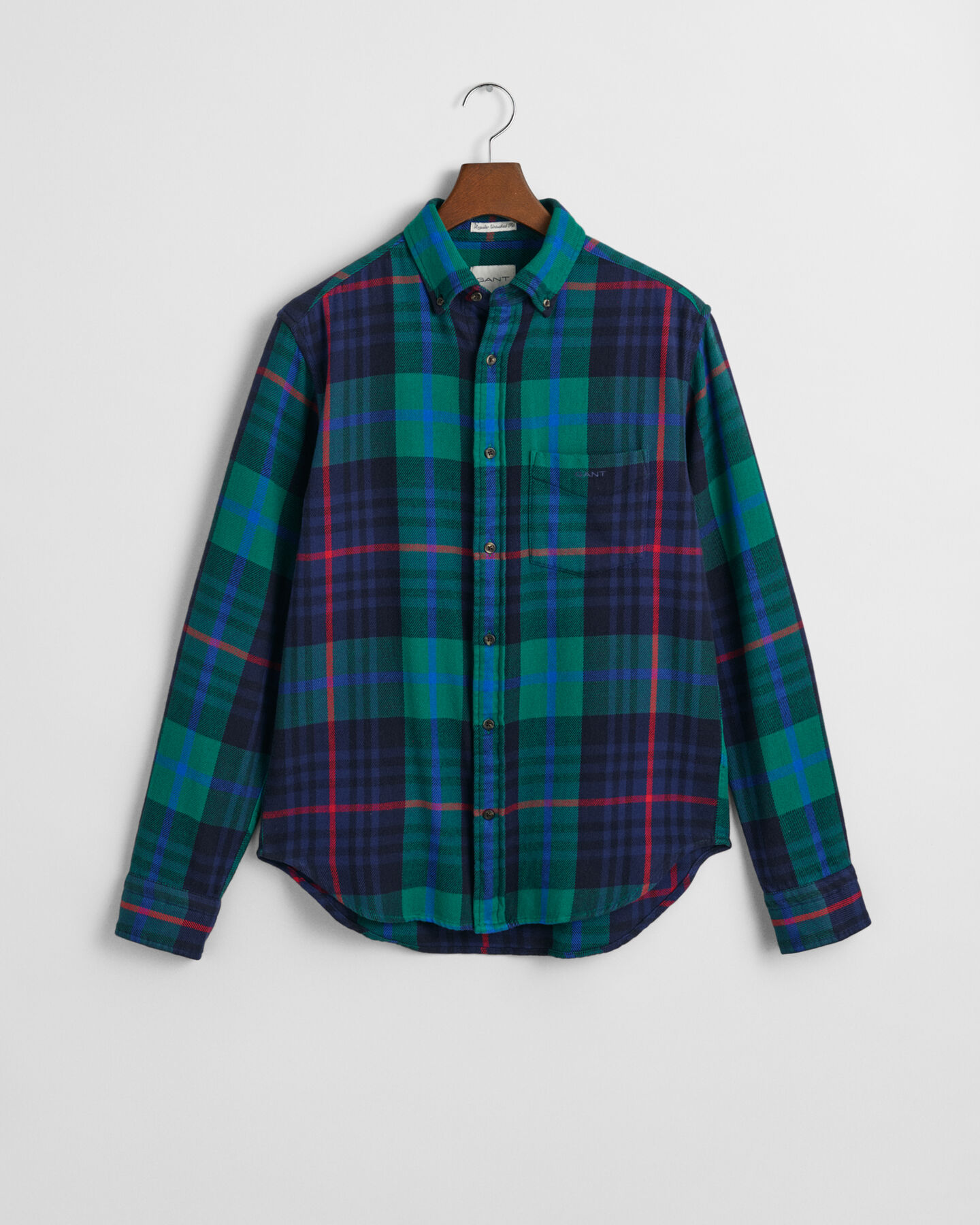 Camisa de sarja com padr&atilde;o de xadrez regular fit