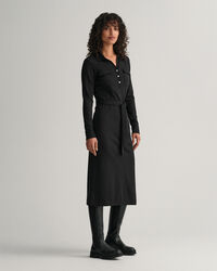 Vestido em jersey com colarinho de polo slim fit