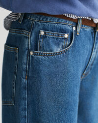 Calças de ganga elásticas relaxed fit