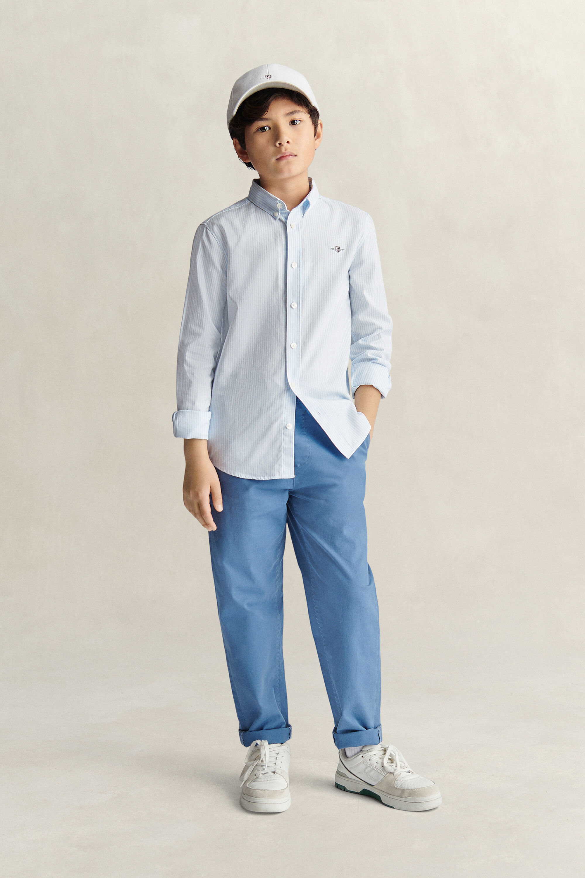 Camisa Oxford às riscas Teen Boys