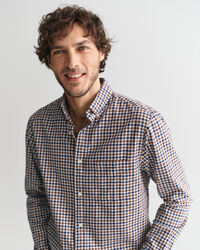 Camisa em sarja leve Gingham regular fit