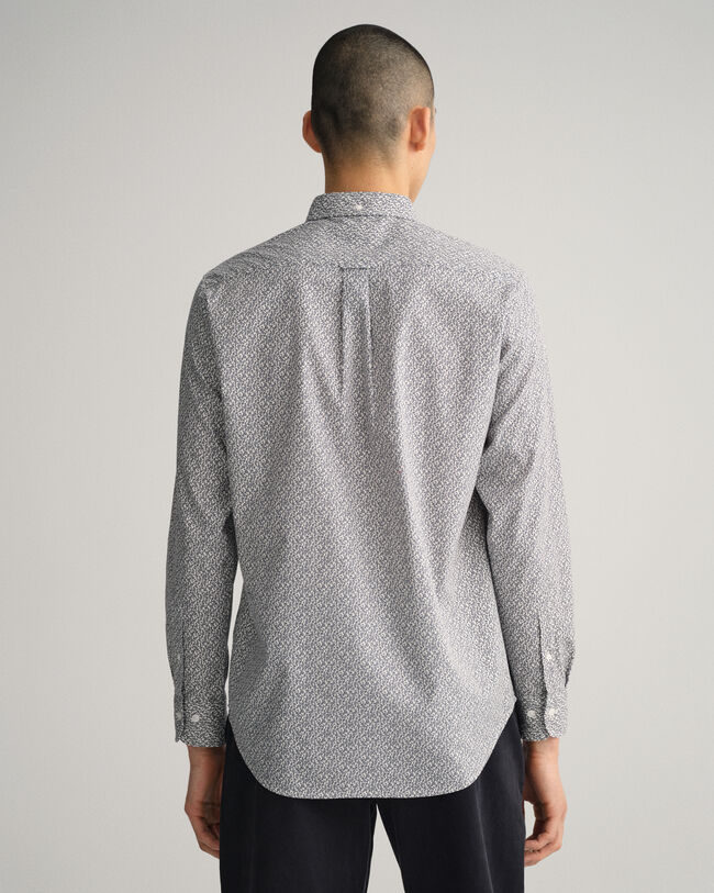 Camisa Oxford com padr&atilde;o paisley pequeno regular fit