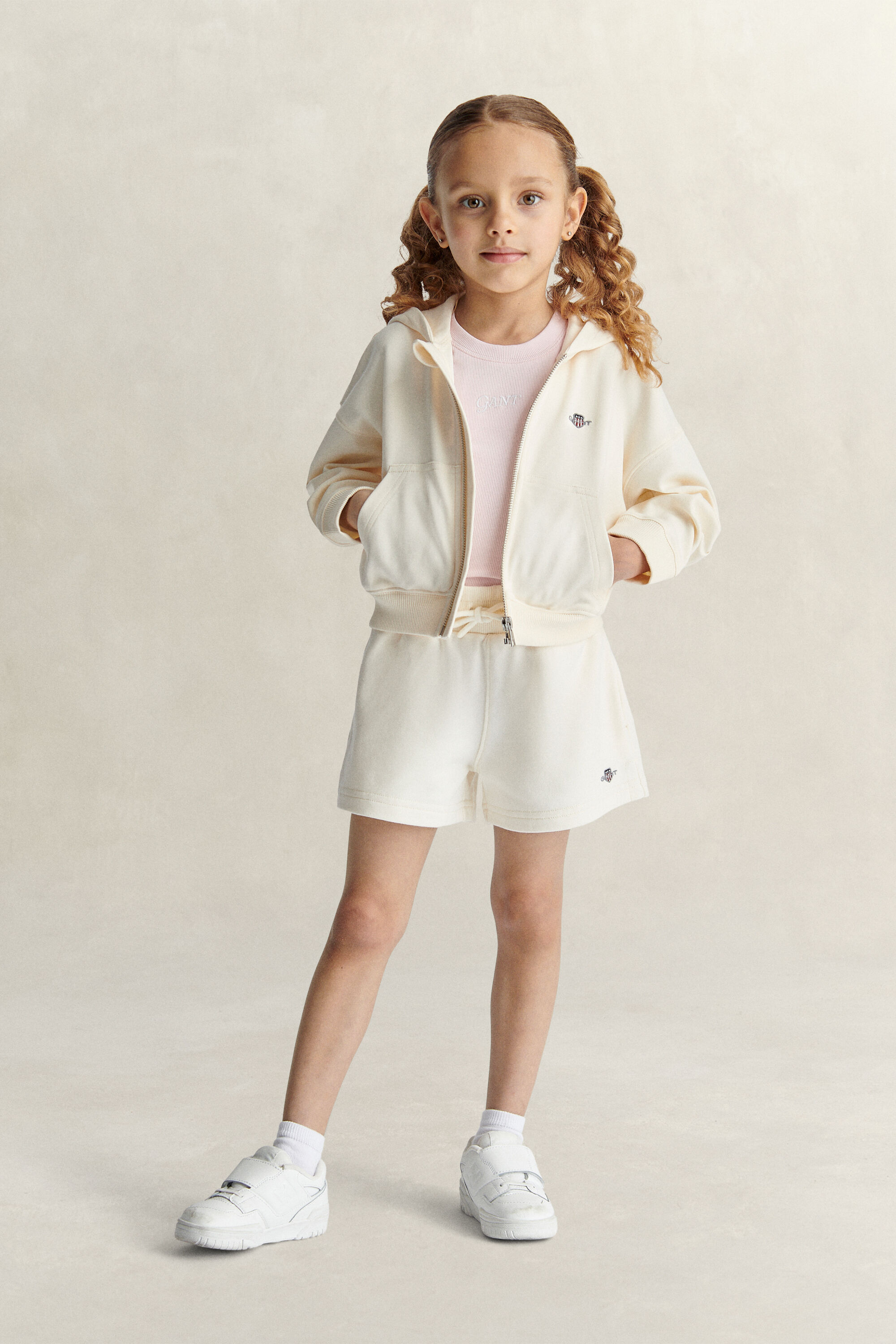 Sweatshirt com capuz e fecho curta Shield Girls