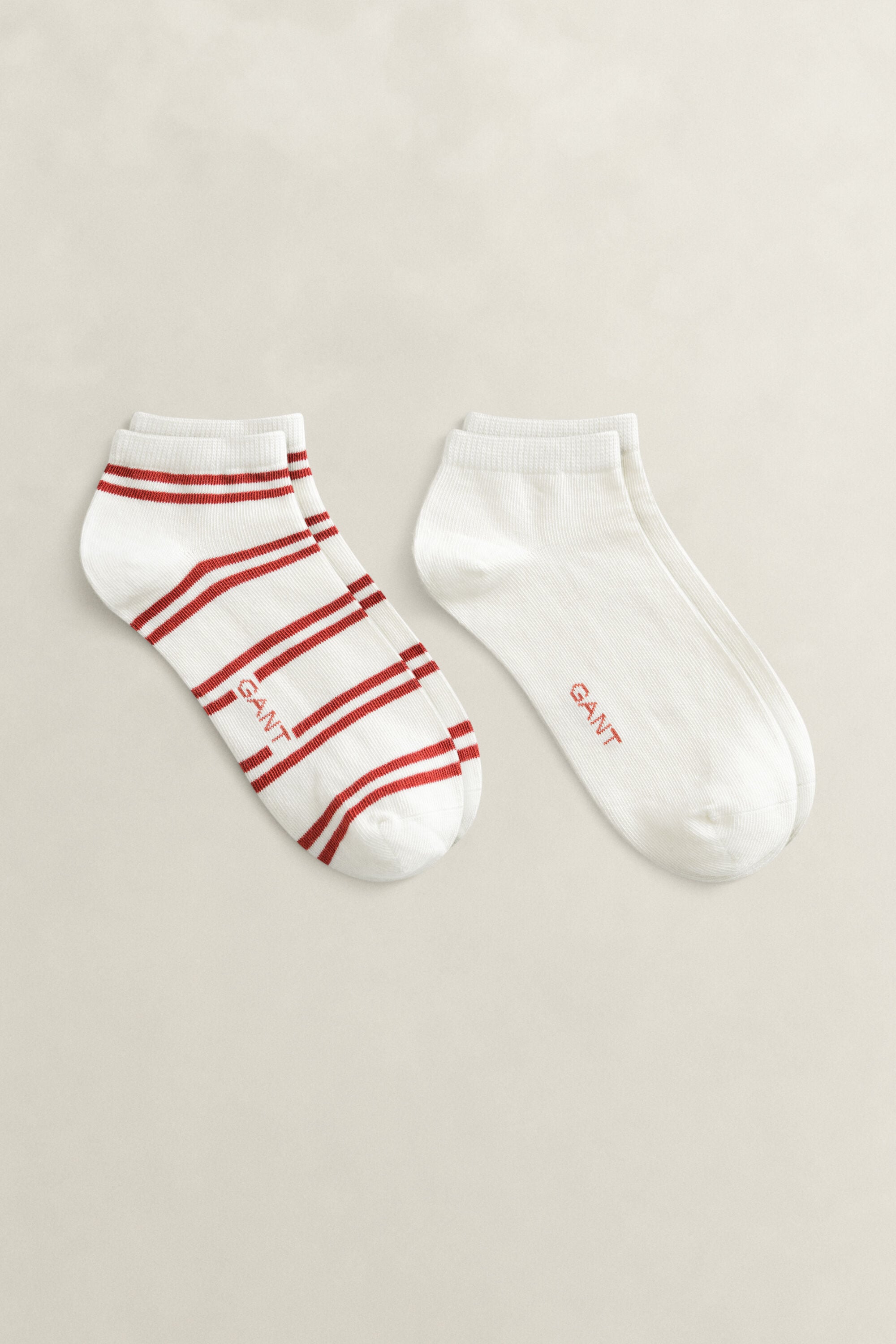 Pack de 2 pares de meias pelo tornozelo às riscas