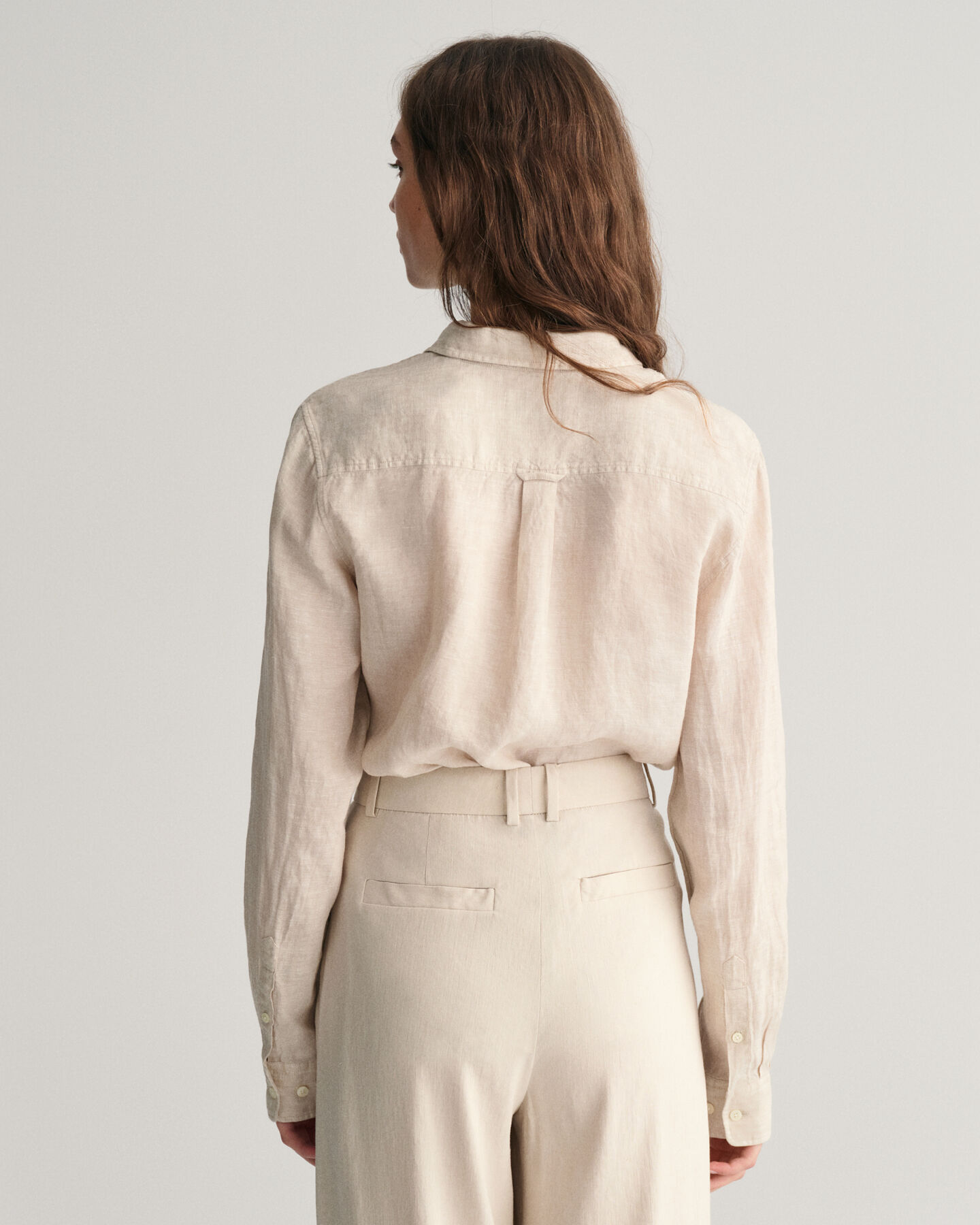 Camisa em chambray de linho regular fit