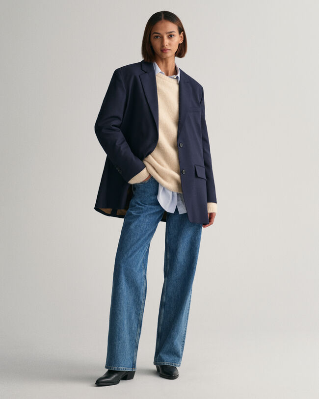 Pulover de malha com decote redondo Hairy Textured