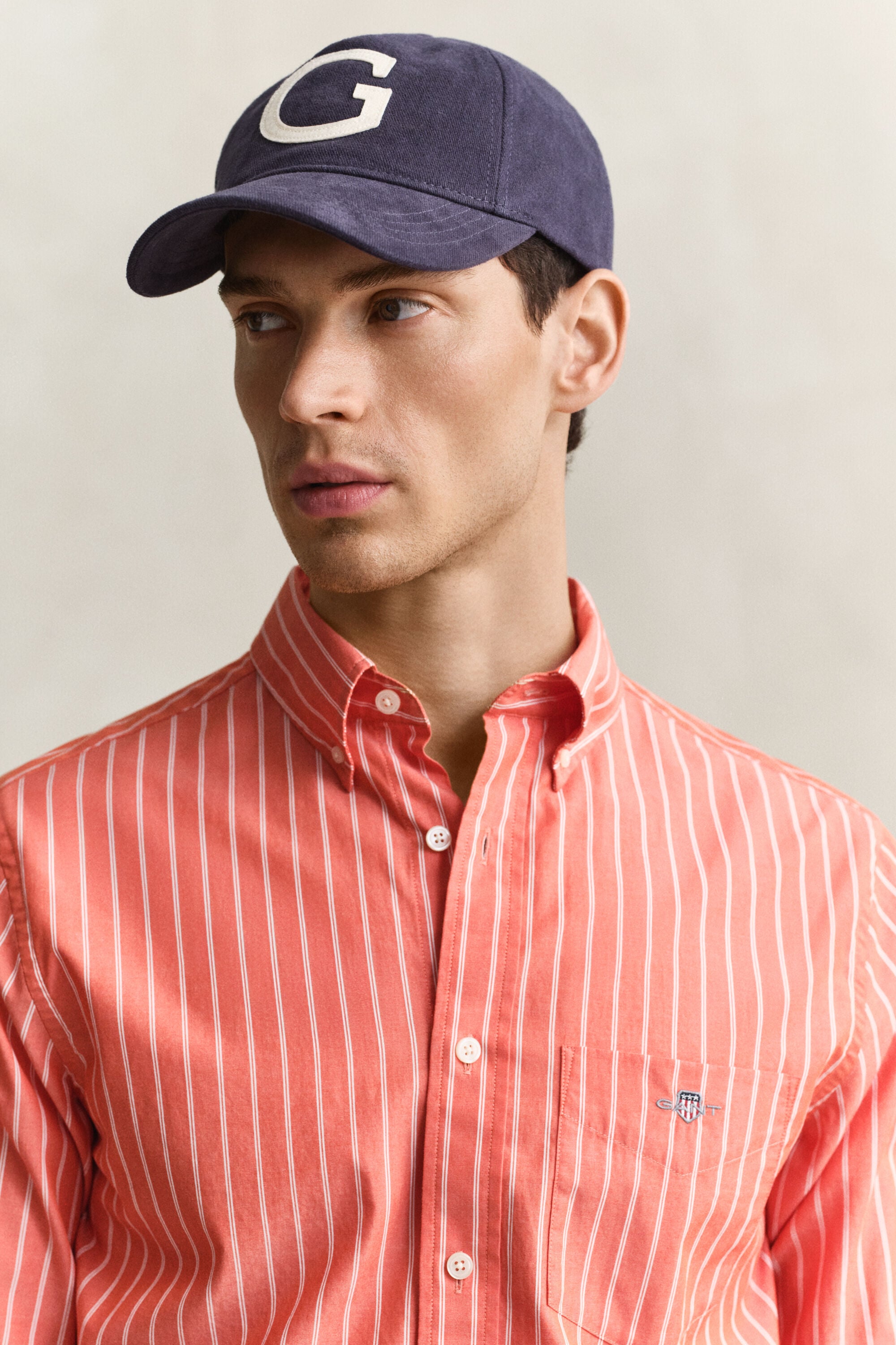 Camisa em popelina às riscas Classic