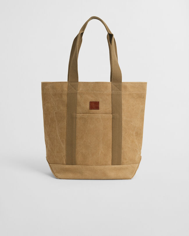 Mala tote em lona com efeito desgastado