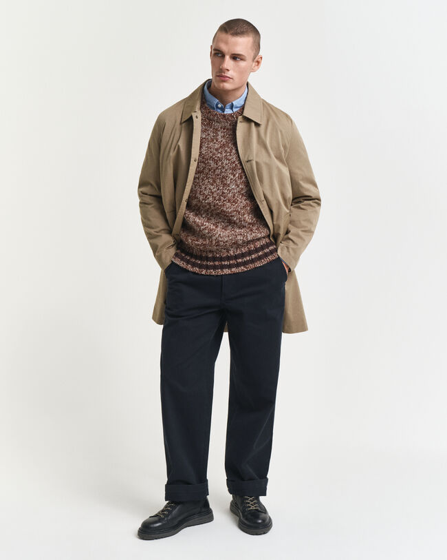 Camisola de malha com decote redondo em lã matizada