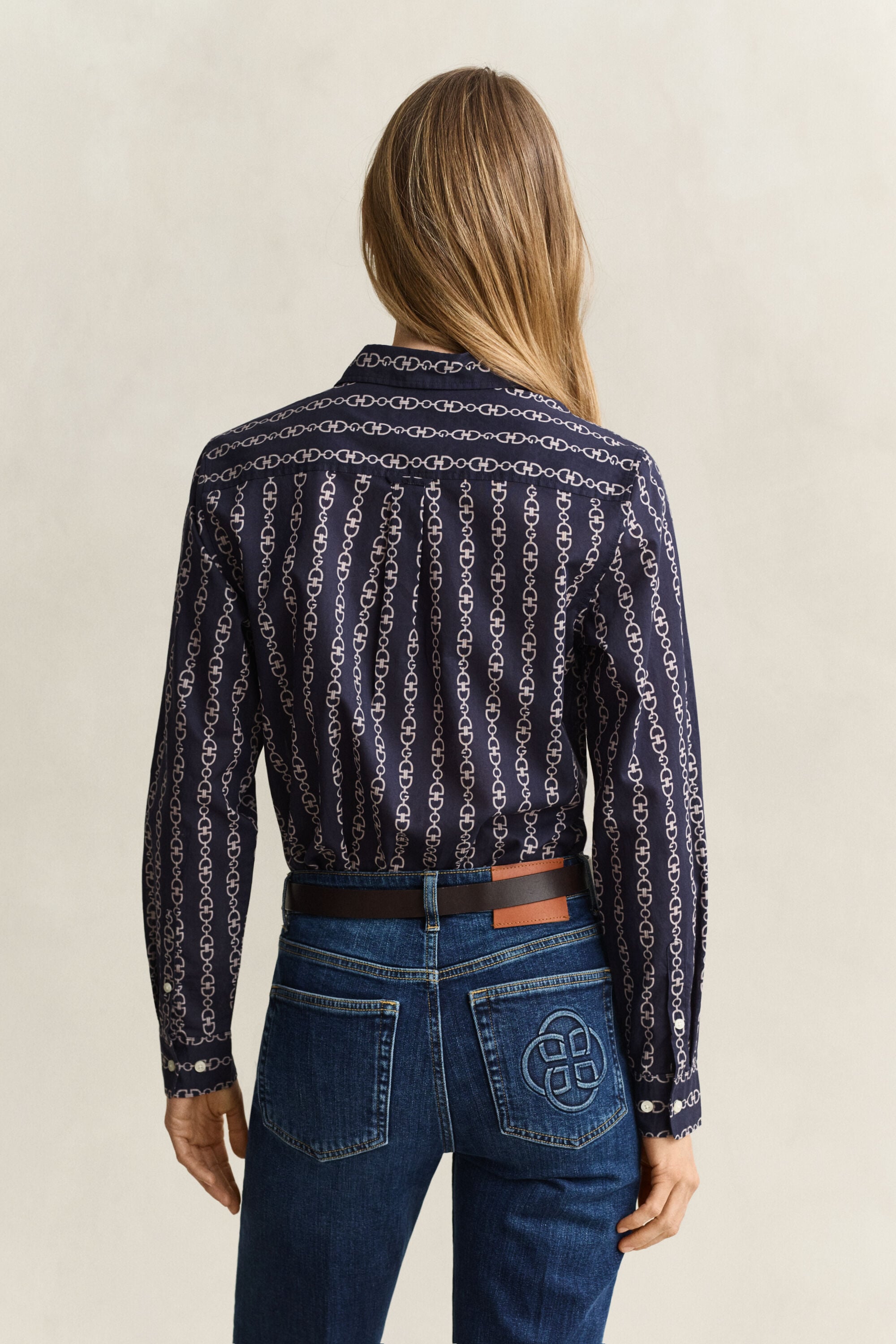 Camisa em voile de algodão com estampado