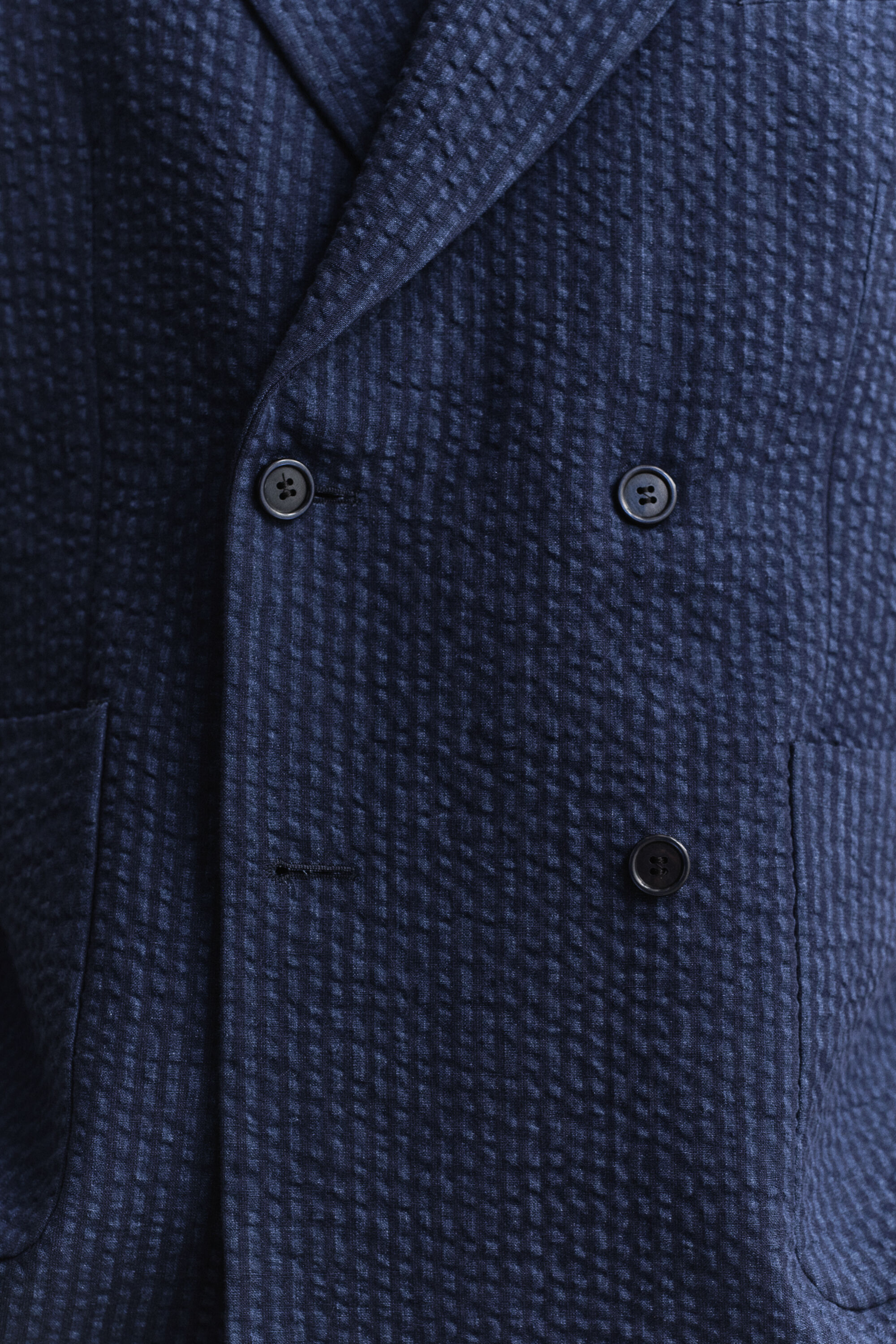 Casaco de fato Seersucker Indigo