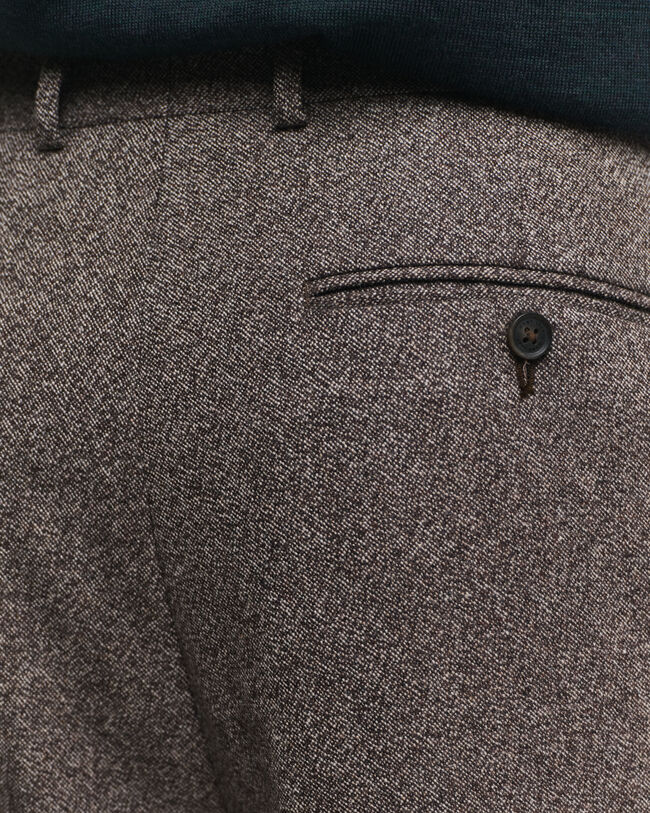 Calças de fato em lã Mouliné relaxed fit