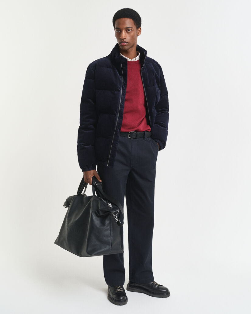 Camisola de malha com decote redondo em lã extrafina