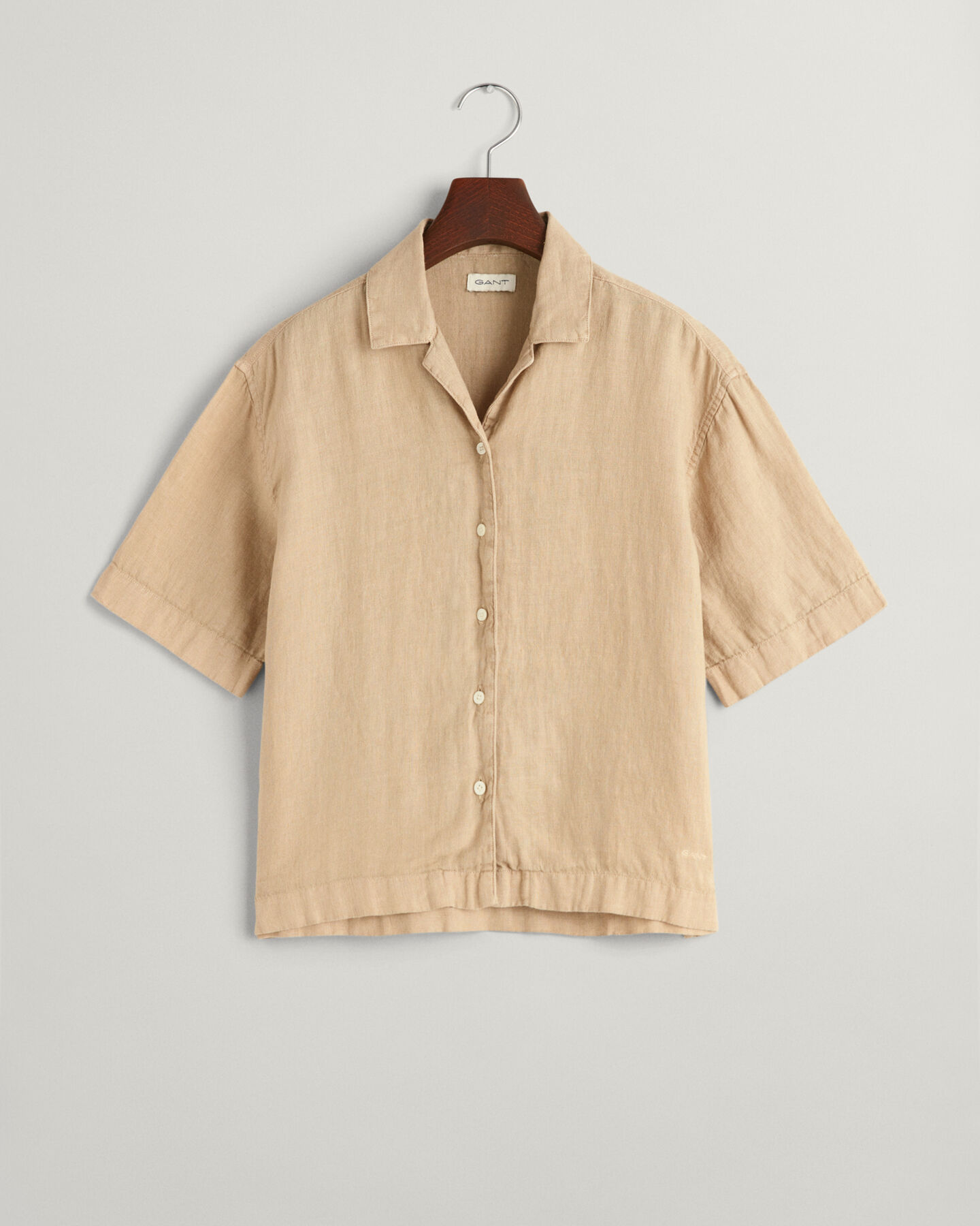 Camisa de linho com manga curta Boxy Teen Girls