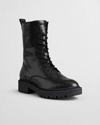 Botas em pele com atacadores Keliin