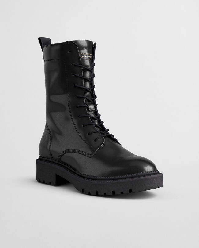 Botas em pele com atacadores Keliin