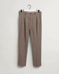 Calças de fato com padrão de xadrez e pregas