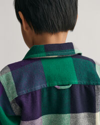 Sobrecamisa com padr&atilde;o de xadrez Shield Kids