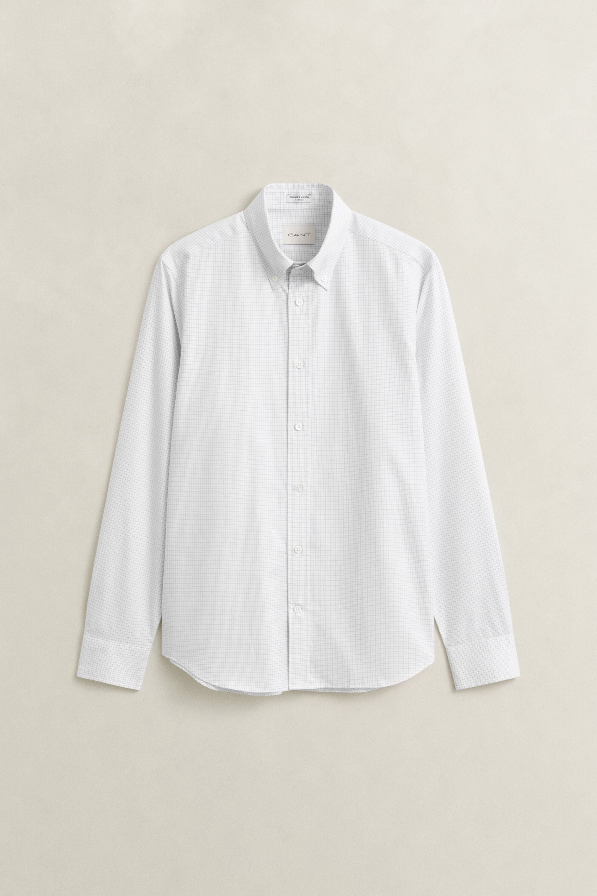 Vestido-camisa em sarja com padrão ao xadrez