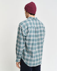 Camisa em padrão de xadrez texturizado oversized