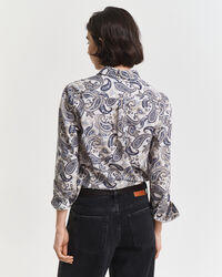 Camisa em voile de algodão com padrão paisley