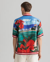 Camisa em seda com manga curta Scenery relaxed fit