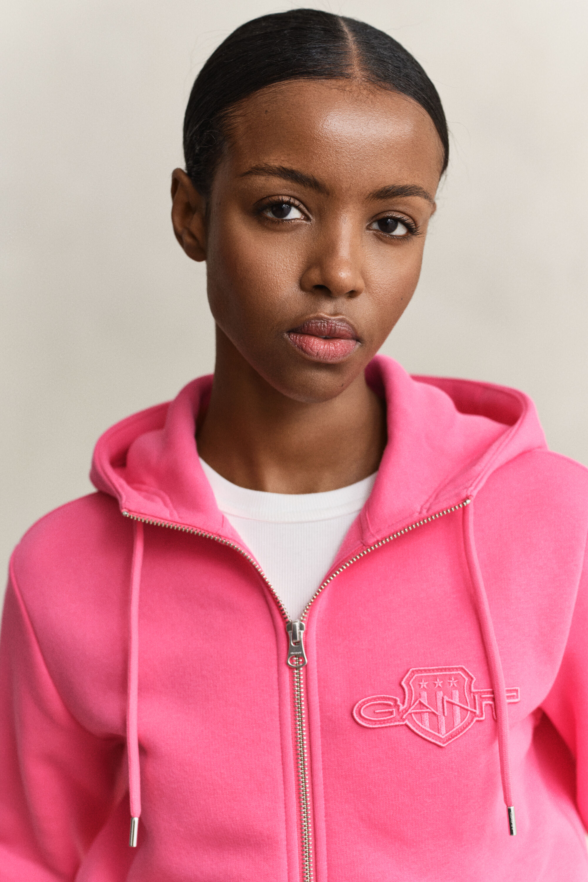 Sweatshirt com capuz e fecho Tonal Shield