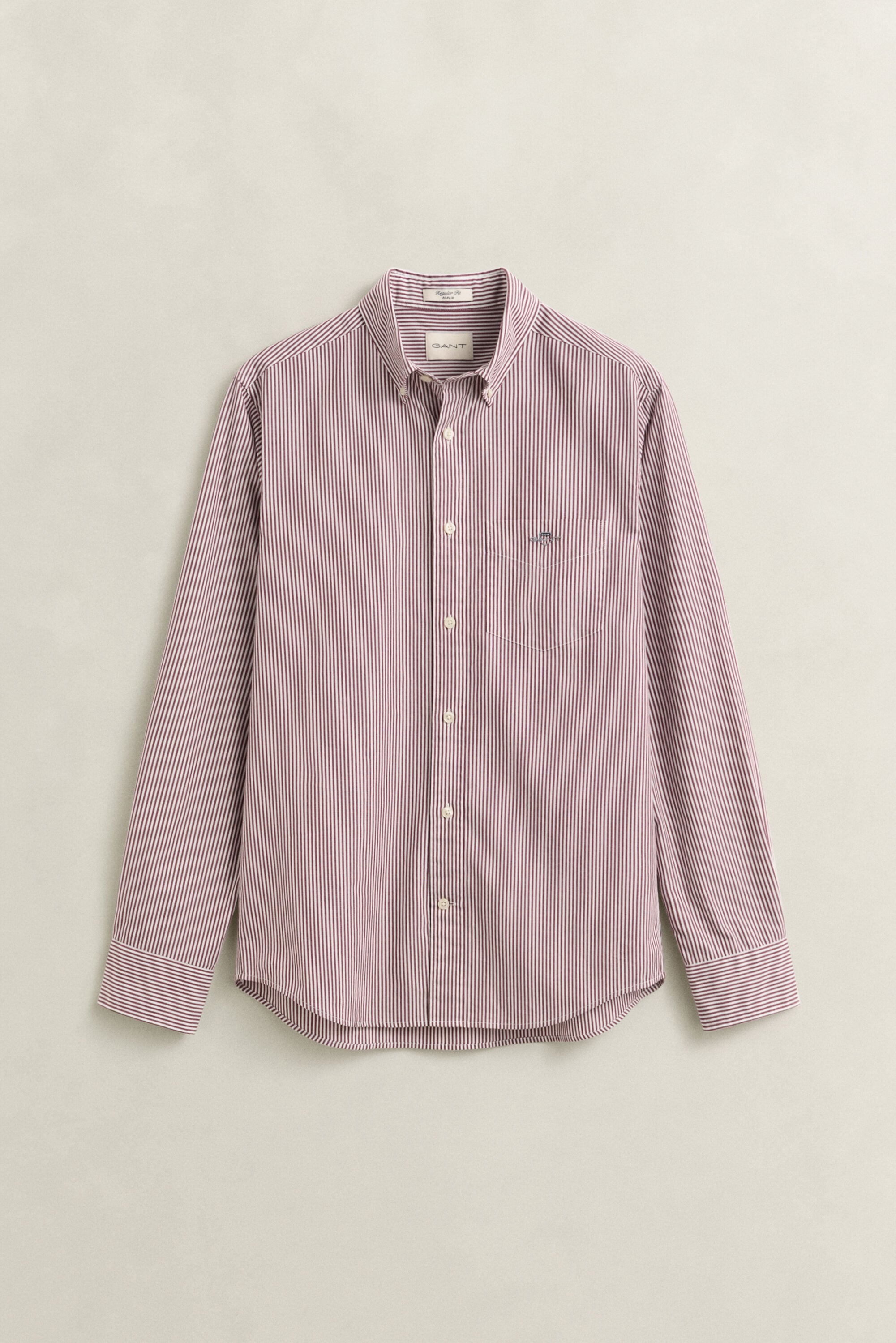 Camisa em popelina às riscas Classic regular fit