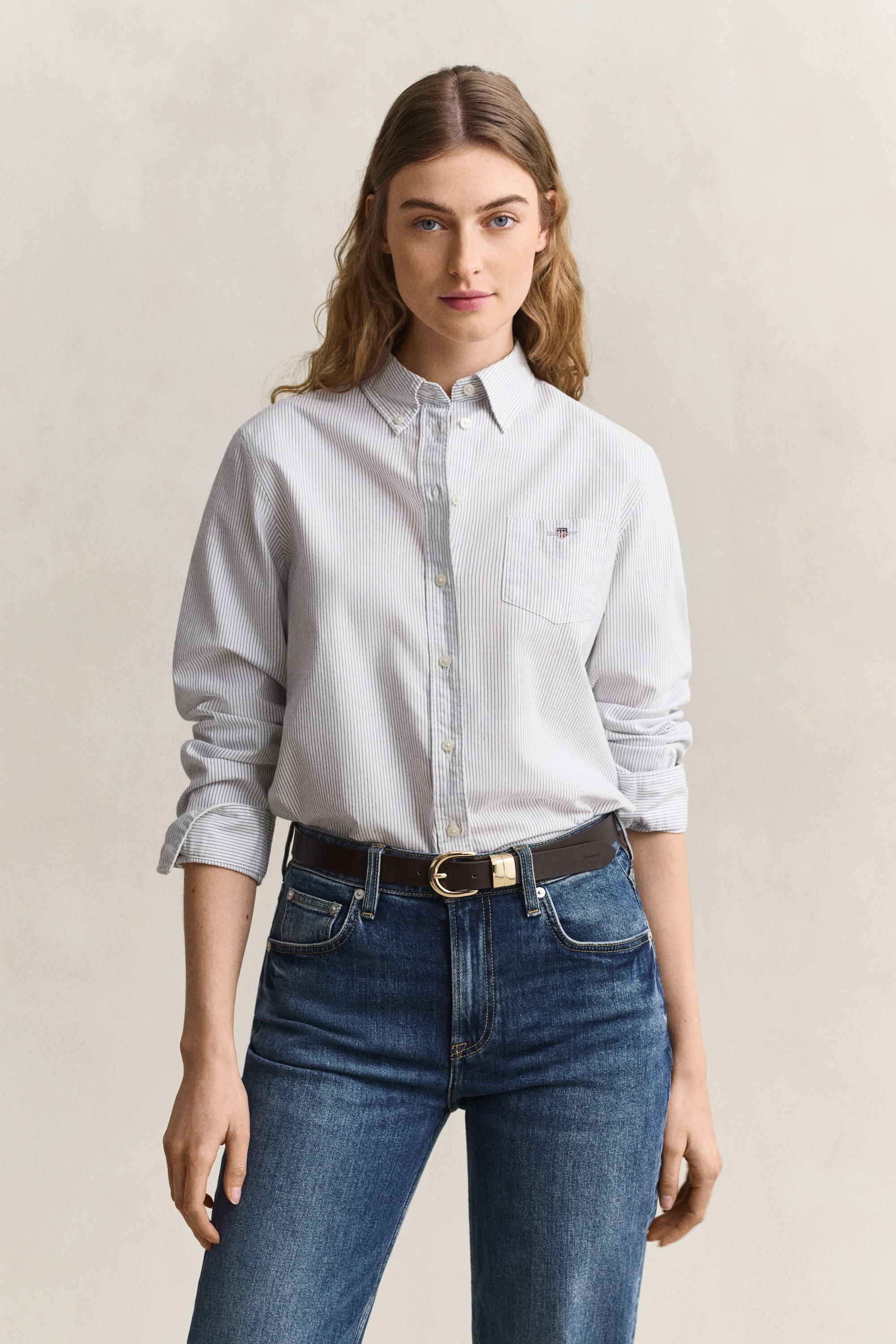 Camisa Oxford às riscas Classic
