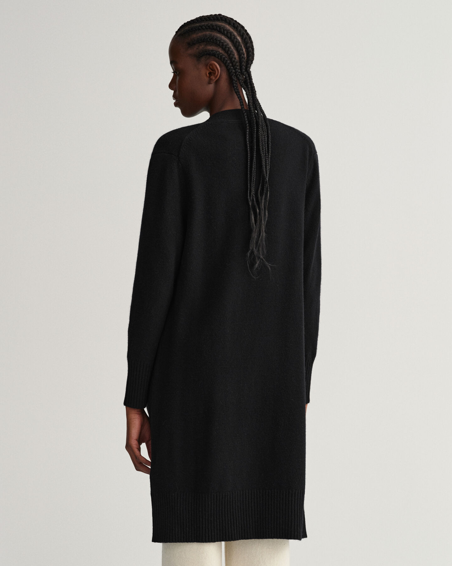 Casaco de malha comprido em lã