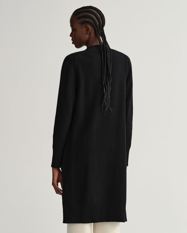 Casaco de malha comprido em lã