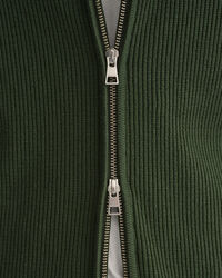 Casaco em malha canelada com fecho Texture