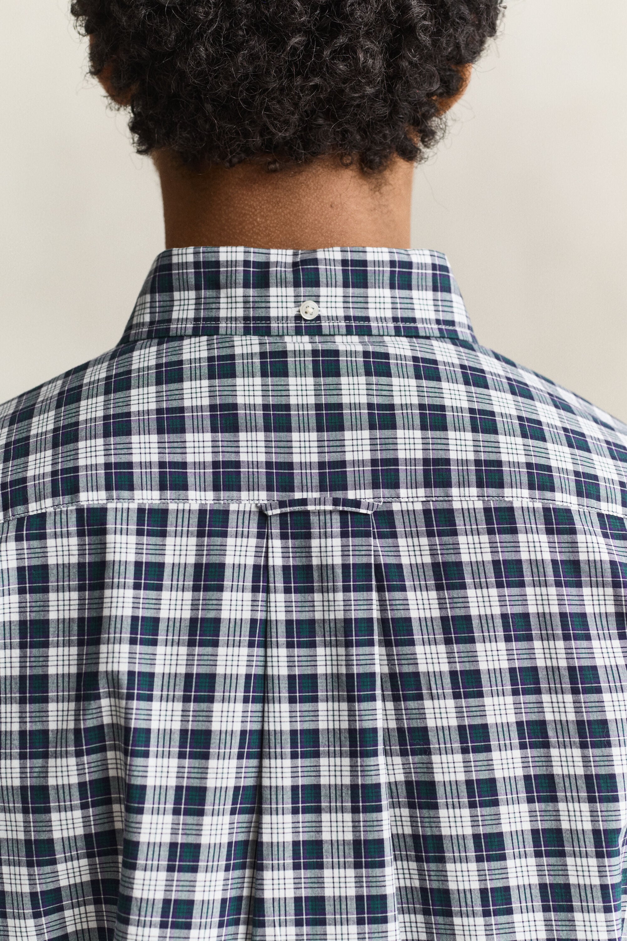 Camisa de popelina com padrão de xadrez