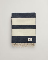 Manta decorativa em lã às riscas