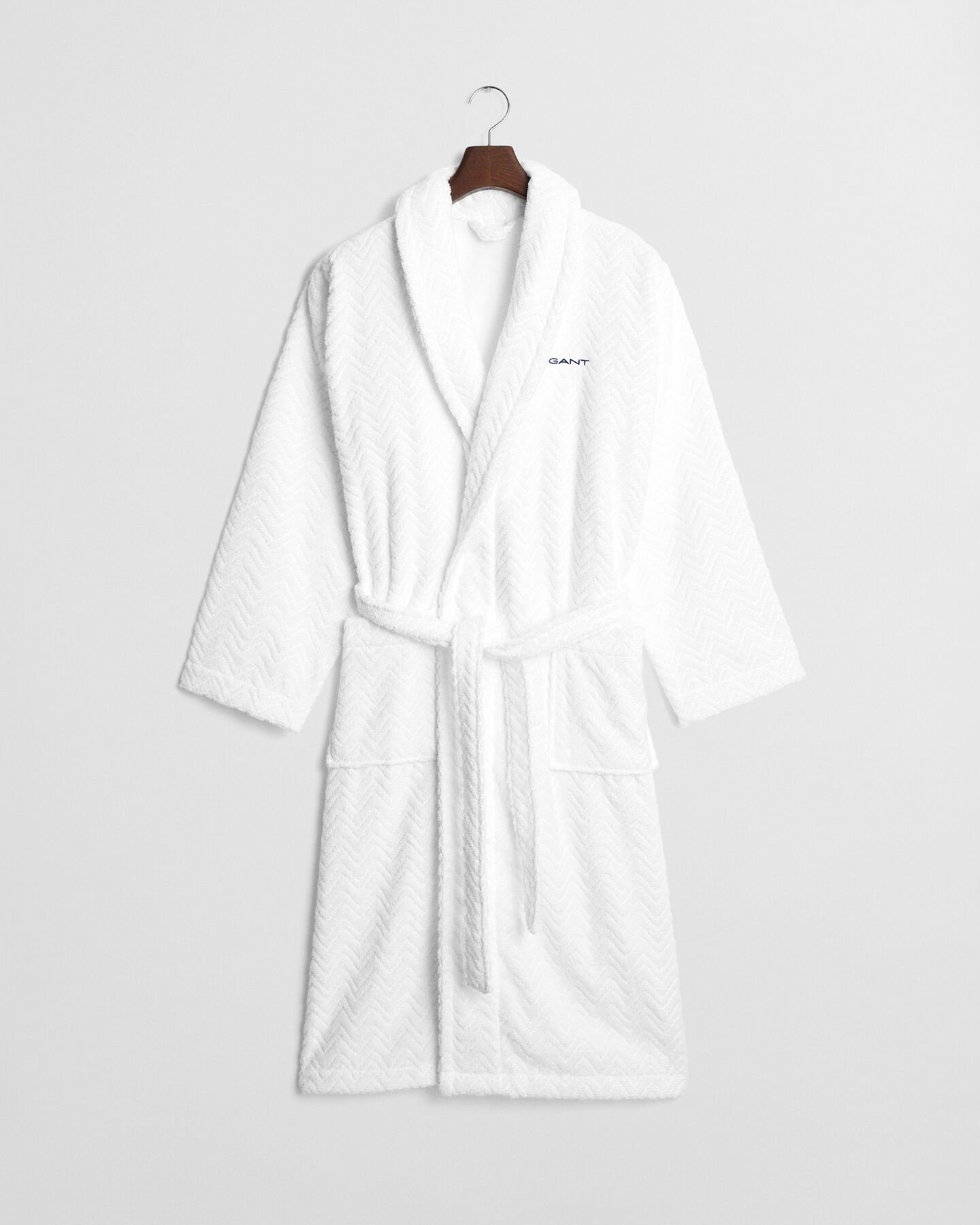 Roupão com padrão espinha de peixe Jacquard