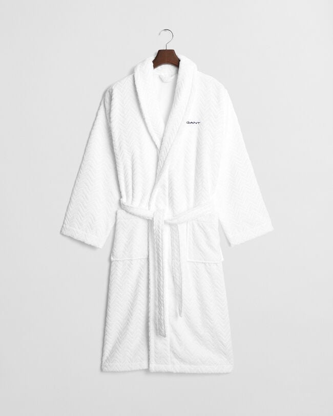 Roupão com padrão espinha de peixe Jacquard