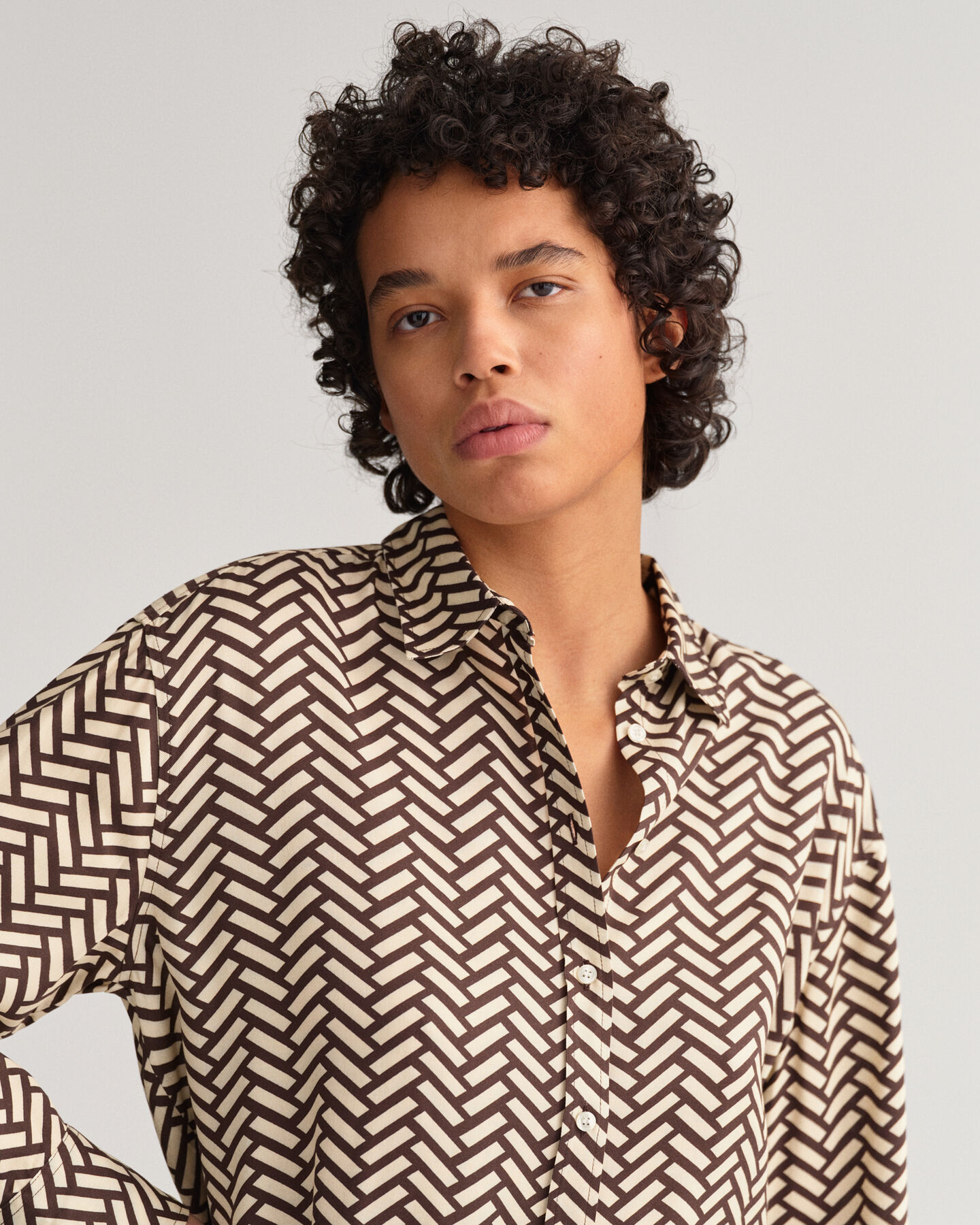 Camisa Geometric relaxed fit
