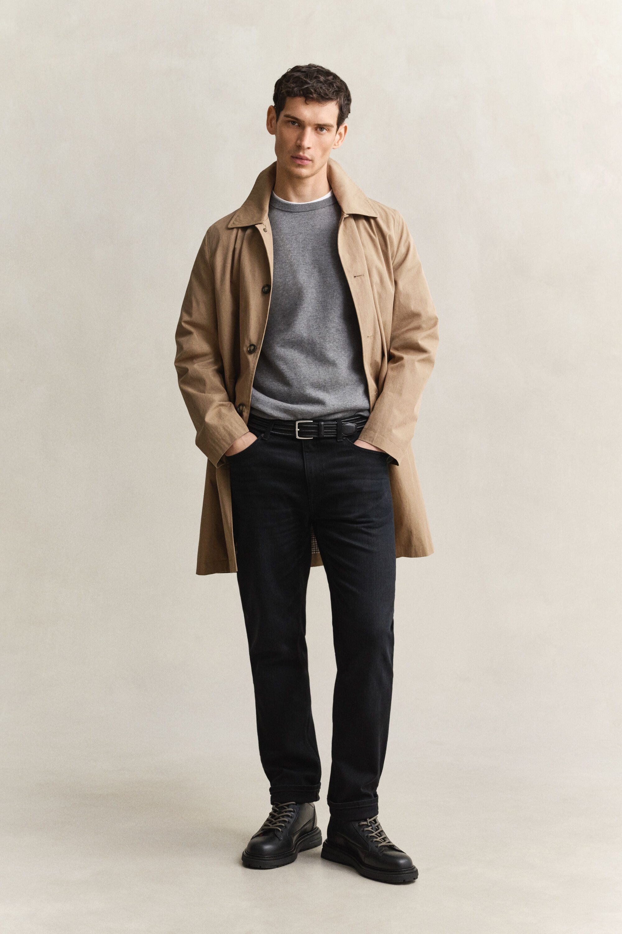Camisola de malha com decote redondo em algodão
