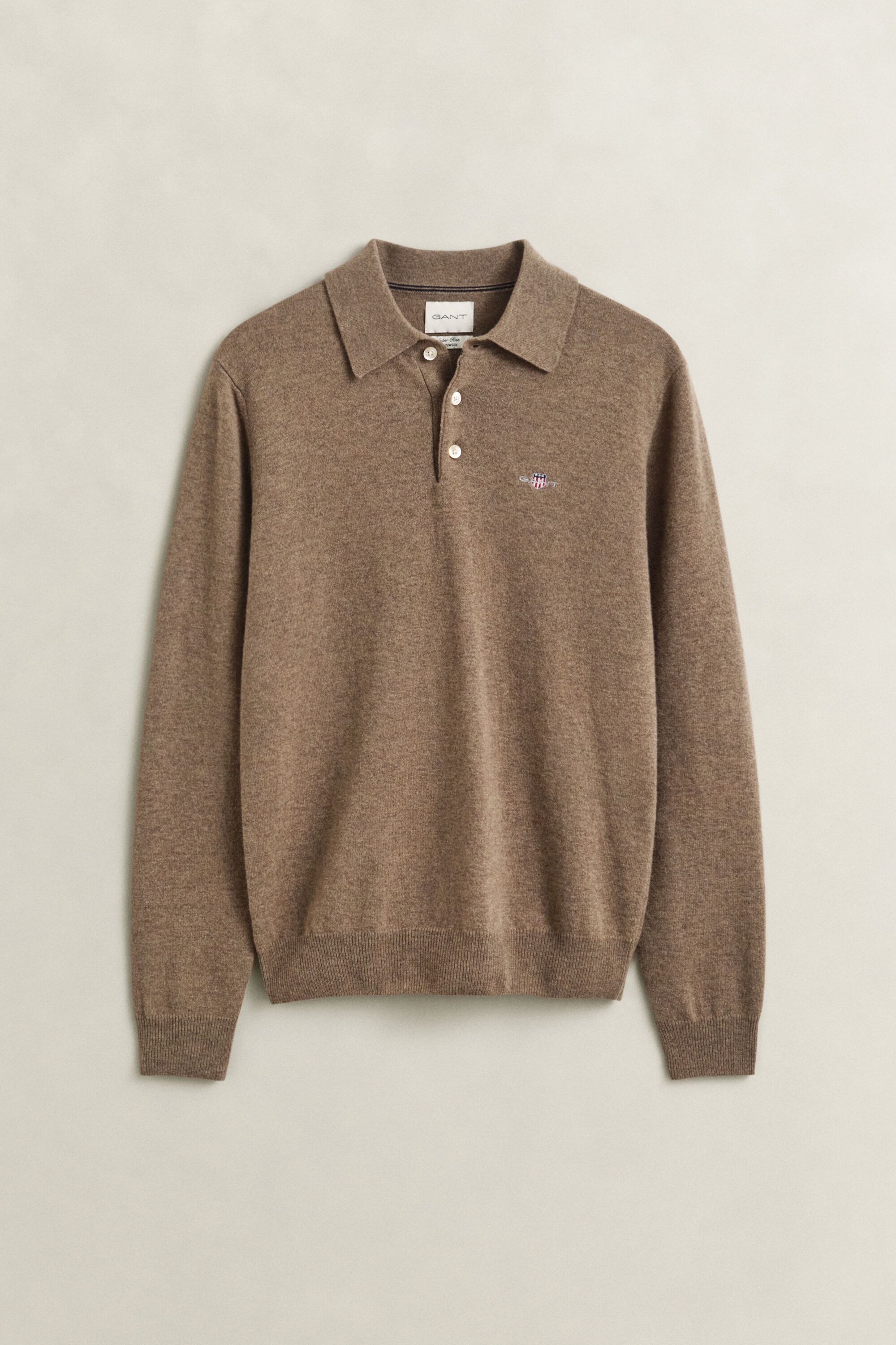 Camisola de malha tipo polo em lã extrafina