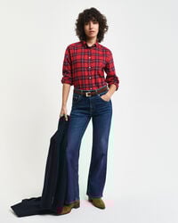 Camisa de flanela com padrão de xadrez regular fit